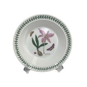 Portmeirion BOTANIC GARDEN 8-1/2" Meadow Saffron  Floral Rimmed Soup Bowl